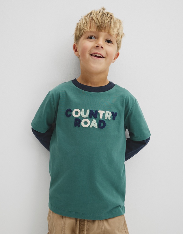 Country Road - Australian Cotton Short Sleeve Boucle Tee