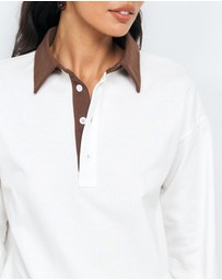 AERE - Rory Contrast Collar Polo