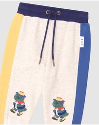 Huxbaby - Camping Dino Colour Block Trackpants - Babies