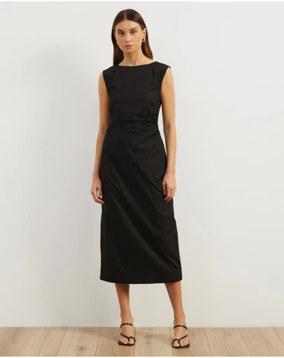 Atmos&Here - Gaia Cotton Gathered Waist Midi Dress