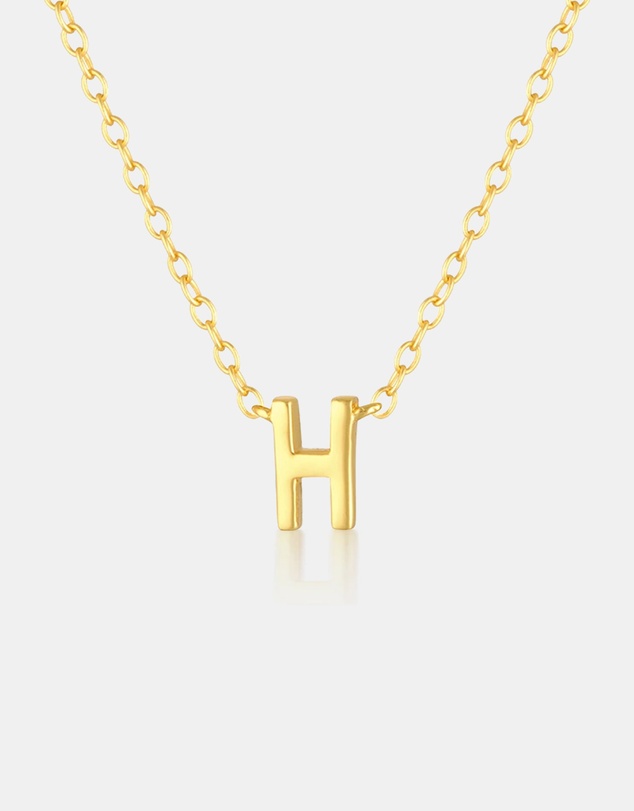 The Silver Collective - Petite A-Z Letter Necklace - H