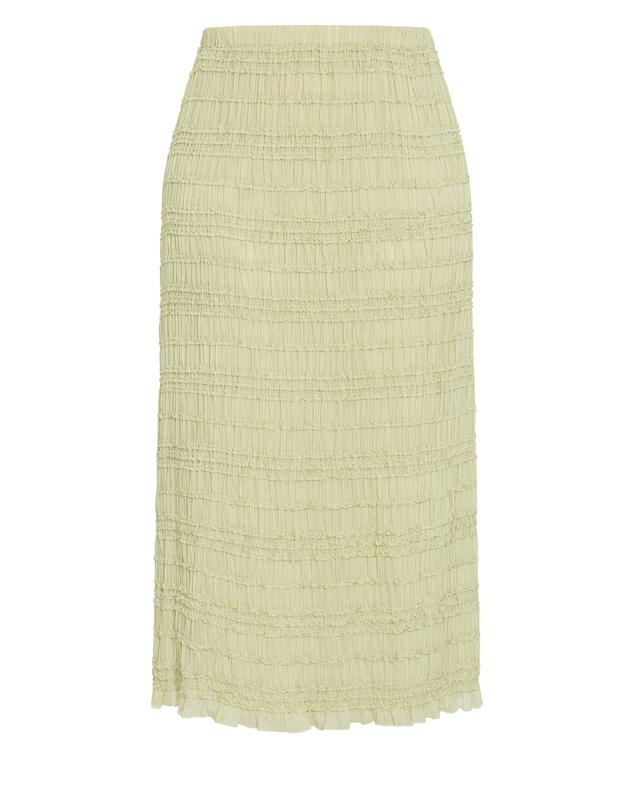 City Chic - Plus size Emelia Shirred Maxi Skirt - matcha
