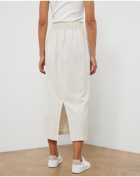 Atmos&Here - Tenley Linen Blend Midi Skirt
