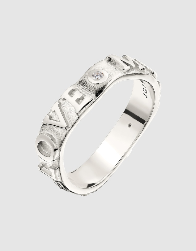 Elli Jewelry - More Self Love Ring with Zirconia in 925 Sterling Silver