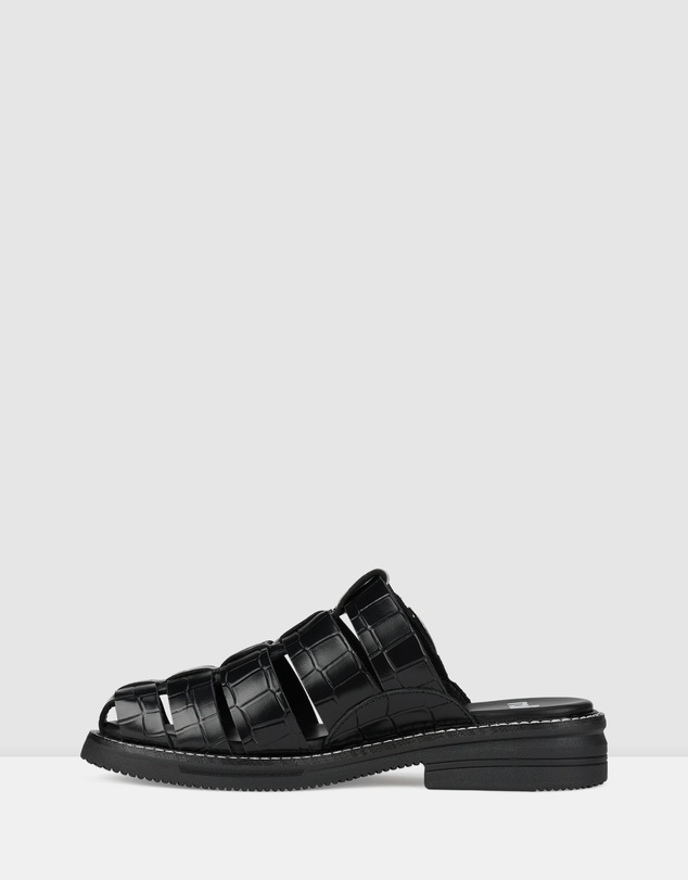 Rollie - Mule Fisherman Croc Flat