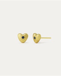 Ottoman Hands - Marina Blue Heart Stud Earrings