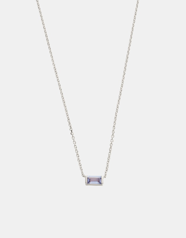 Kirstin Ash - Baguette Birthstone Necklace December Tanzanite