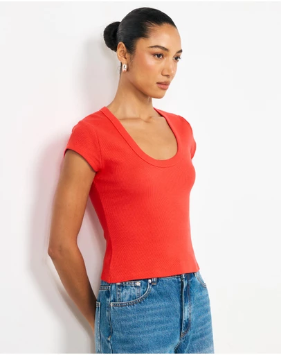 AERE - Deep Scoop Cotton T-Shirt