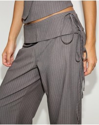 Dazie - Solace Pinstripe Belted Trousers