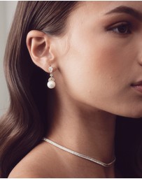 The White Collection - Phoebe - Delicate Gold Pearl Bridal Earrings