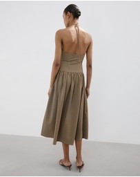 M.N.G - Midi Dress with Ruched Check Detail