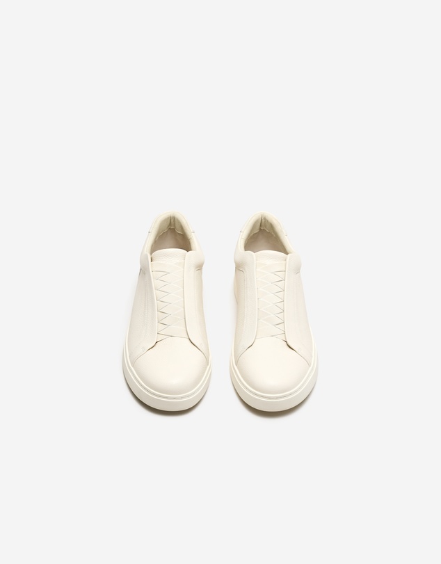 Calibre - Braided Elastic Leather Sneaker Cream