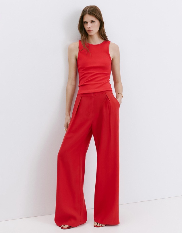 M.N.G - Ribbed Cotton-Blend Top
