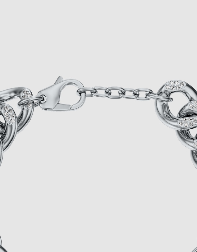 Diesel - Oval D Logo Silver Bracelet