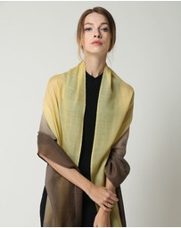 Ozwear Connection Uggs - Ugg 100% Merino Wool Tie Dye Scarf Lemon and Brown