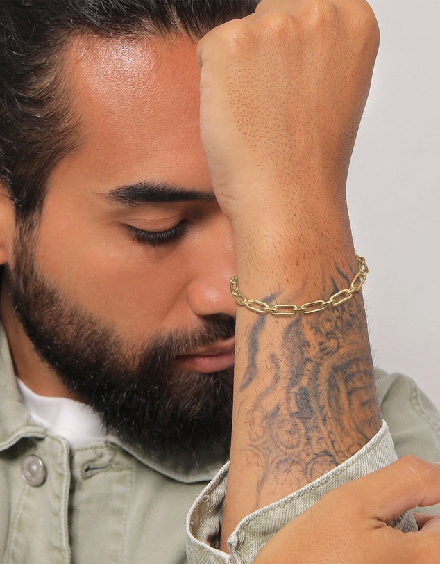 Kuzzoi - ICONIC EXCLUSIVE - Classic Oval Link Chain Bracelet in Gold-Plated 925 Sterling Silver