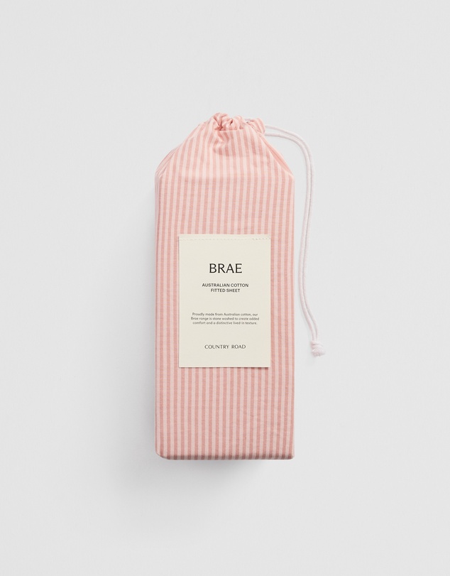 Country Road - Brae Australian Cotton Stripe Queen Fitted Sheet