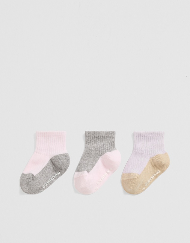 Country Road - Quarter Crew Sock Pack Of 3