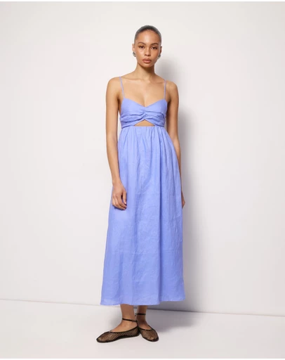 AERE - Saige Linen Midi Dress