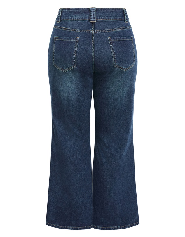 City Chic - Plus size Pia Fit Bootleg Short Jean - dark wash