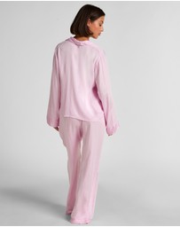 Hunkemoller - Long Sleeve Tie Woven Pyjama Set