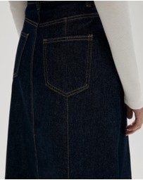 Atmos&Here - Rosa A-Line Denim Midi Skirt