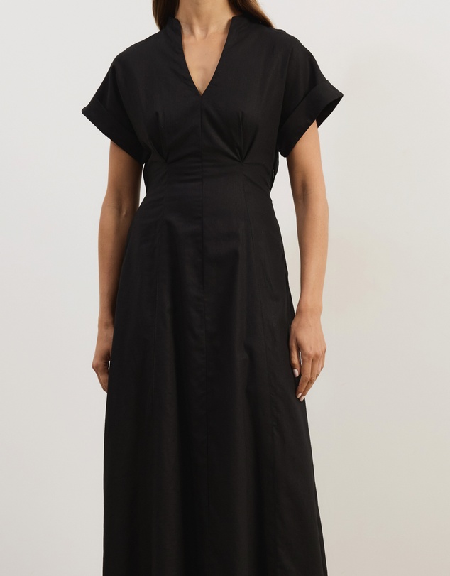 Atmos&Here - Jaci Linen Blend A-Line Shift Midi Dress