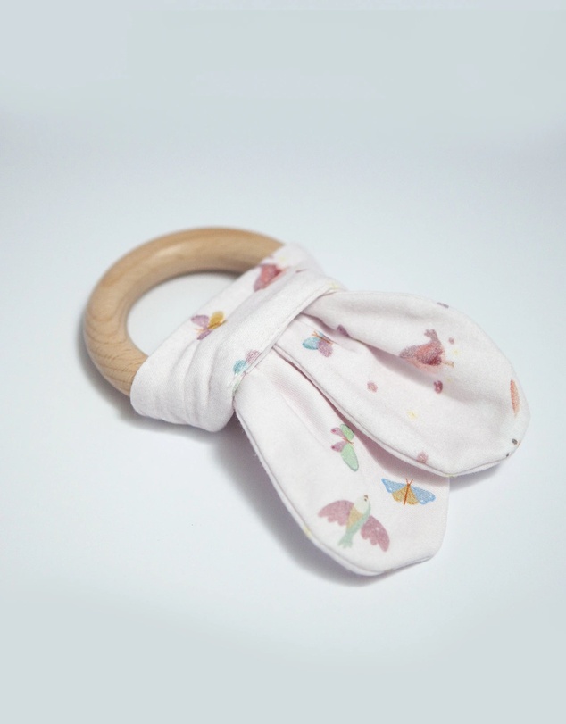 Little Stuff - Butterfly Garden Jersey Wrap With Teether Gift Set