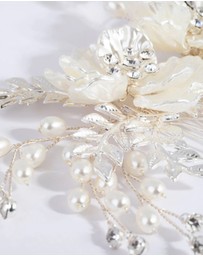 Lovisa - Silver Pearlised Flower Comb