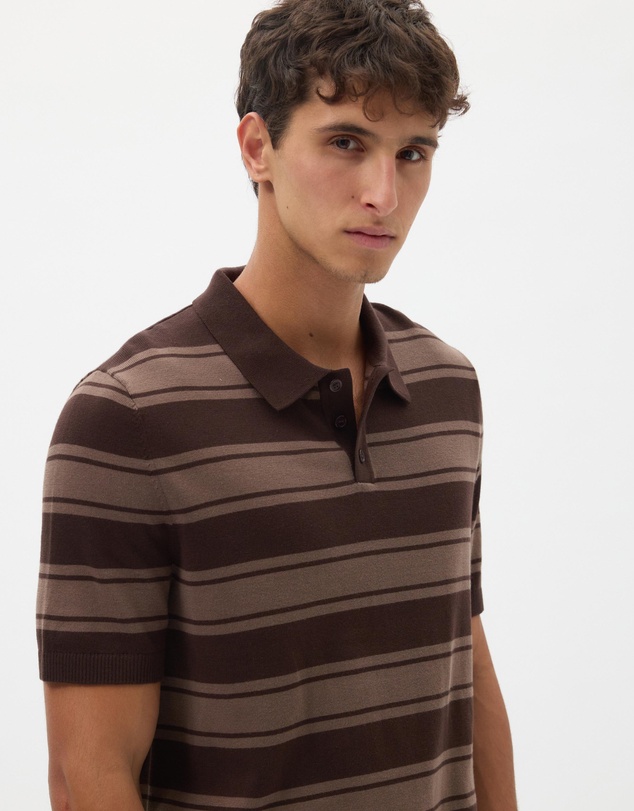 AERE - Cotton Stripe Knit Polo