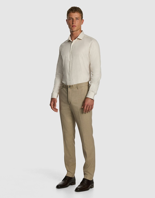 yd. - Clubman Pure Cotton Twill Slim Fit Dress Shirt