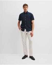 Country Road - Organically Grown Linen Regular Fit Short Sleeve Shirt