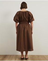 Atmos&Here Curvy - Darla Linen Blend Midi Dress