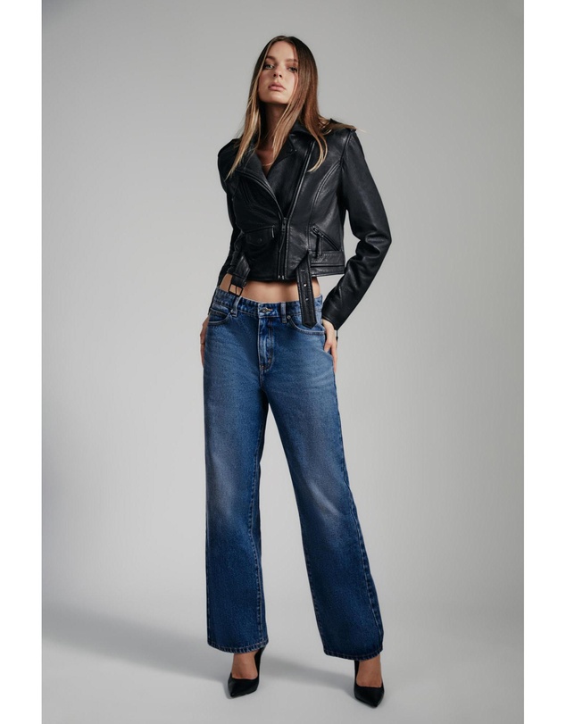 Bardot - Fitted Leather Biker Jacket