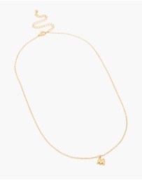 Lovisa - Waterproof Gold Plated Stainless Steel Mini Bubble Letter M Necklace