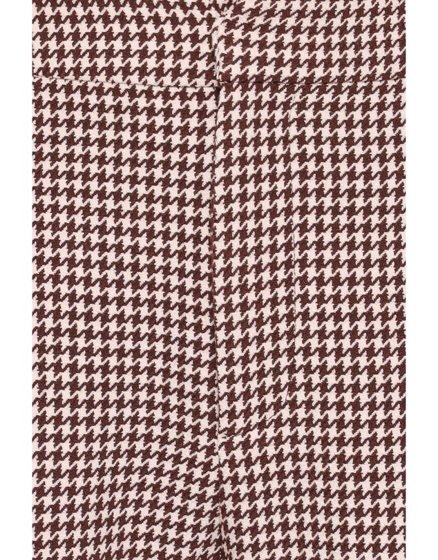 Petal & Pup - Jessie Straight Leg Trouser Pants - Brown Houndstooth