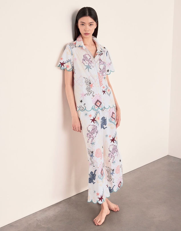 Chelsea Peers - Cotton Poplin Ikat Long Pyjama Set