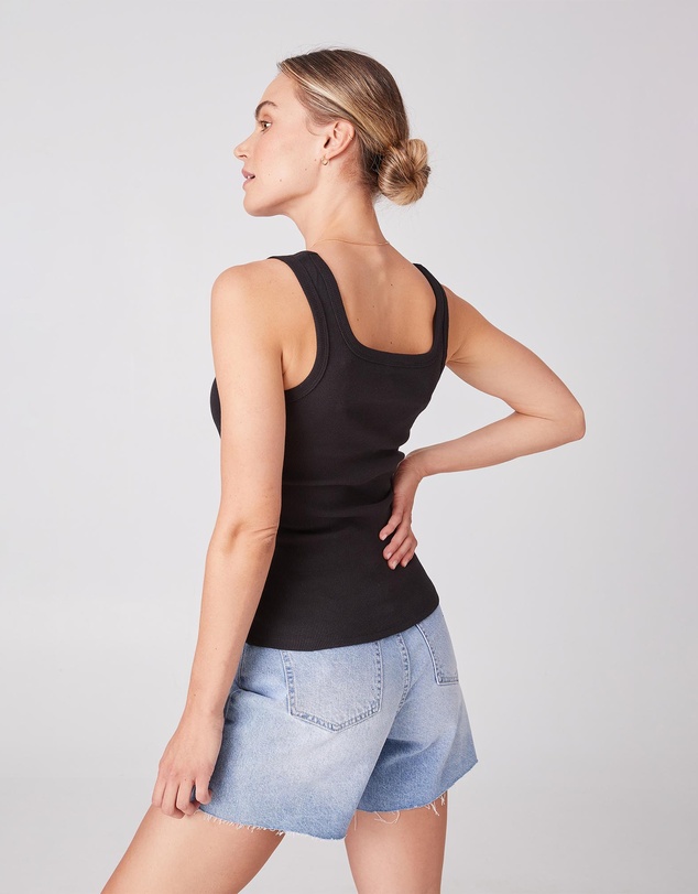Ceres Life - Zaeli Contour Rib Square Neck Tank