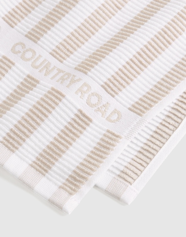 Country Road - Cr Stripe Australian Cotton Tea Towel Pack Of 3