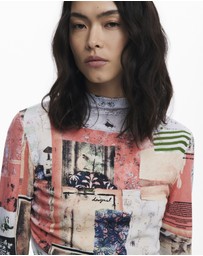 Desigual - Fine postcard sweater