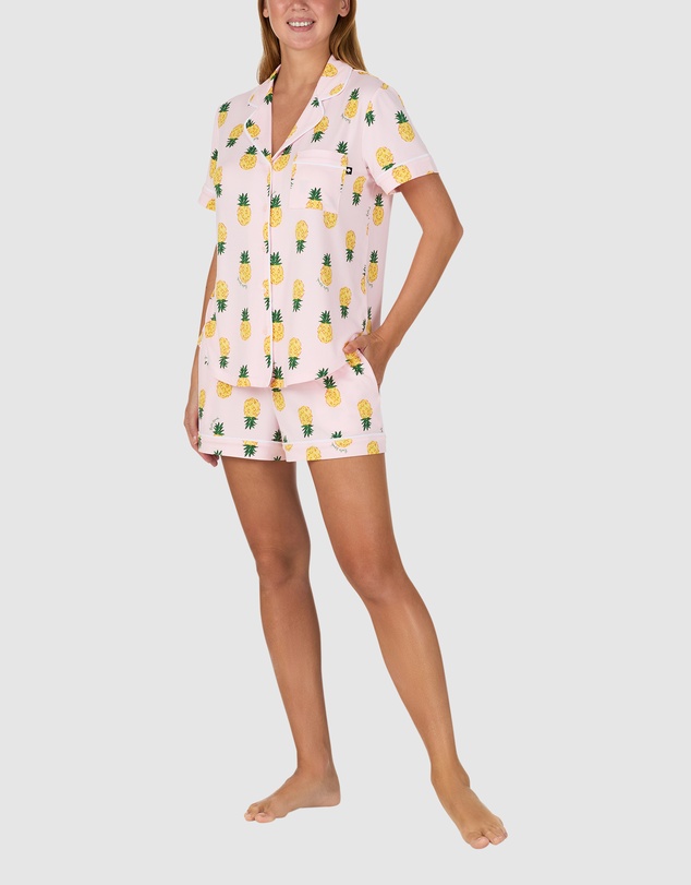 Kate Spade - Printed Jersey Button Up Short Sleeve Short Pyjama Set
