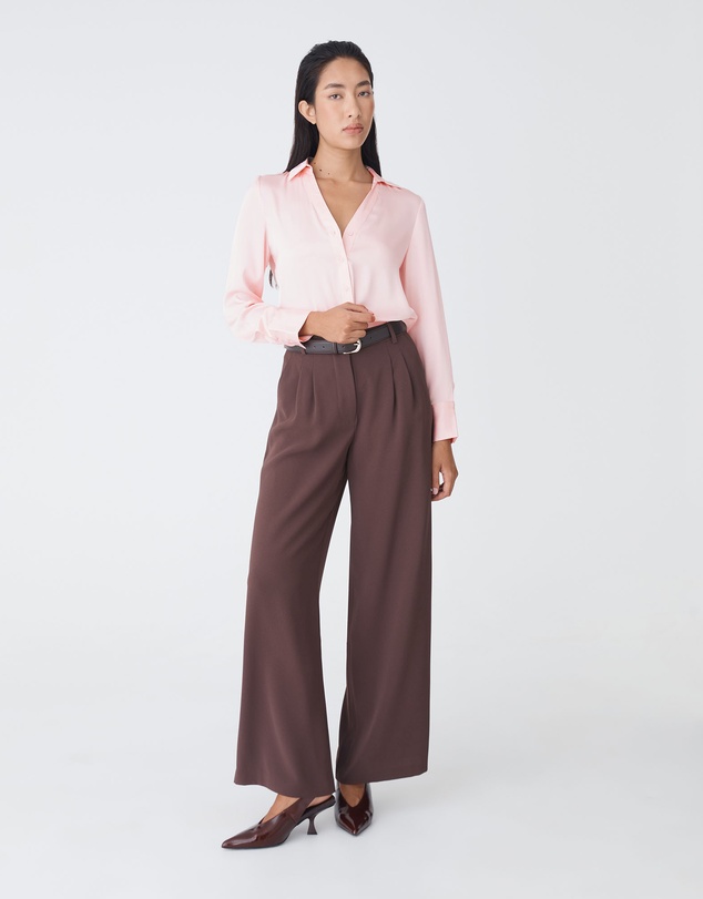 Forcast - Lila V-neck Satin Blouse