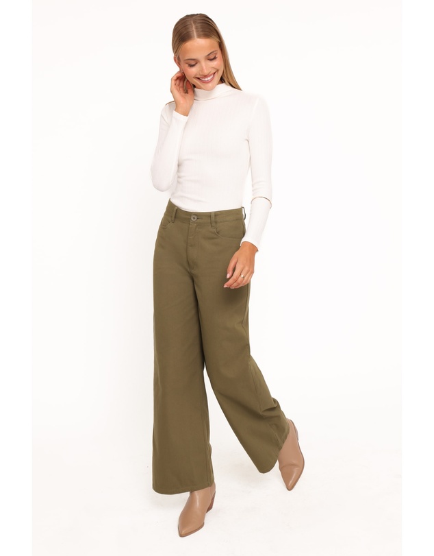 Petal & Pup - Brynn Straight Leg Pants - Khaki