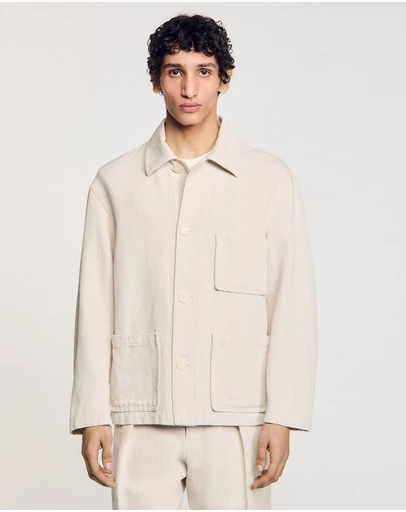 Sandro - Worker Overshirt Linen Jacket