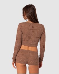 EDIKTED - Betsy Tie Front Knitted Cardigan