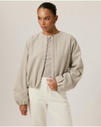 Tussah - Luna Wool Blend Cropped Bomber Jacket