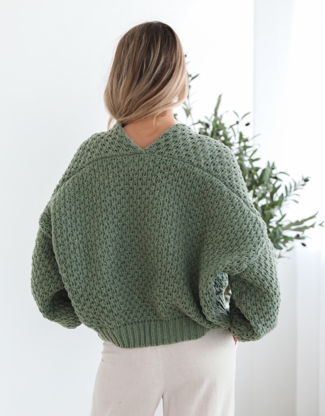 Esther & Co - Dorine Cardigan - Forest Green