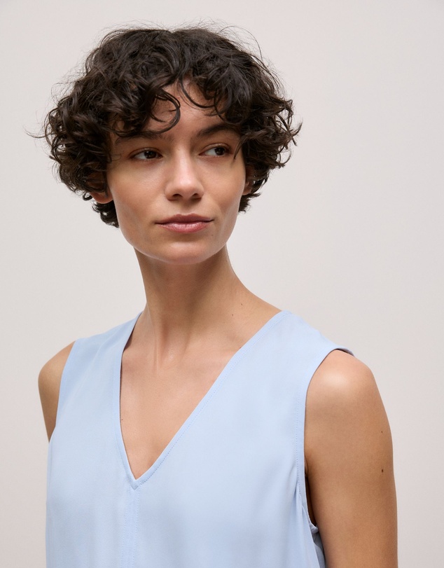 Trenery - Soft Sleeveless Top in Soft Blue