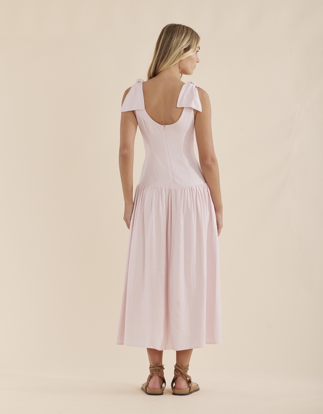 Amelius - Mavie Bow Linen Maxi Dress