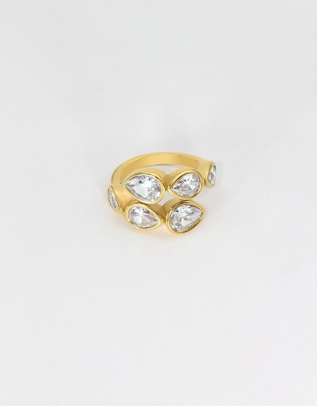 Jackie Mack - Clear Bezel Wrap Ring